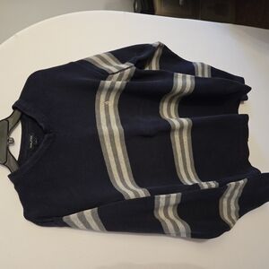 Nautica Navy and Gray Striped Sweater